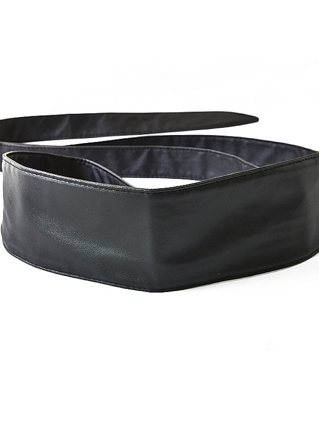 Wide Belt Corset Belt PU Leather Buckle Free Geometric Formal Party Daily White Black Wine Brown for Women