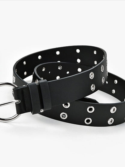 Unisex PU Buckle Belt PU Leather O-ring Buckle Eyelet Casual Classic Party Daily Black Brown Coffee for Women