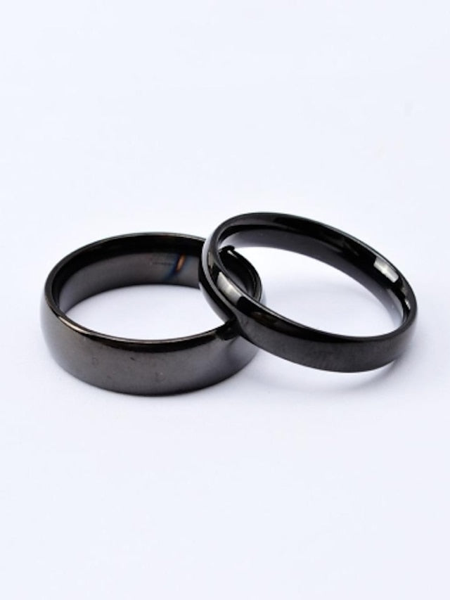 Couple Rings Band Ring For Wedding Anniversary Gift Titanium Steel Gold Plated Classic Love Friendship Gold Black for Women