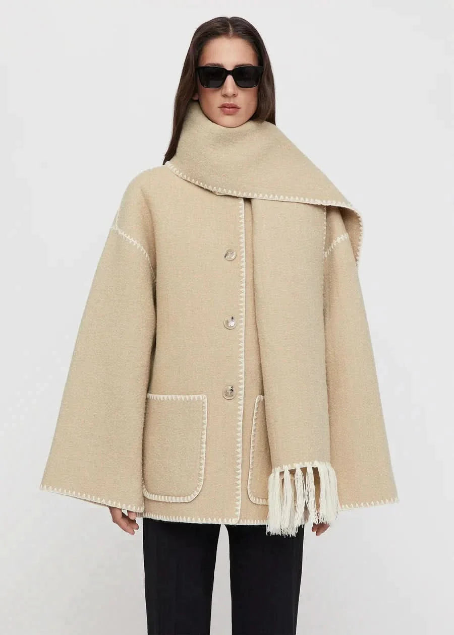 Jessy Elegant Scarf Coat