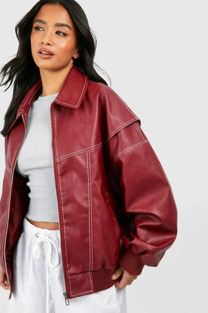Sammyjane Red Leather Jacket