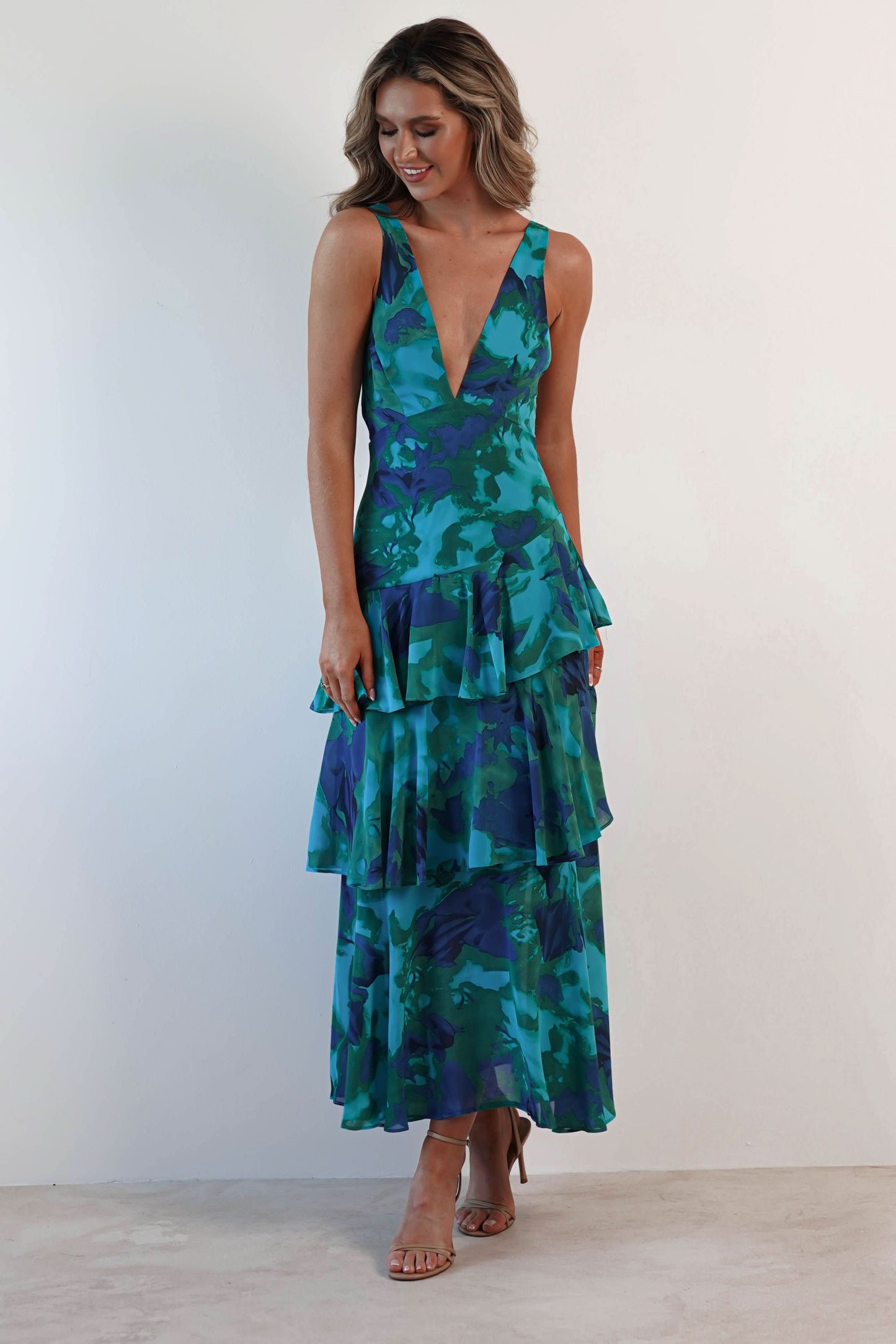 Veda Ruffle Midi Dress