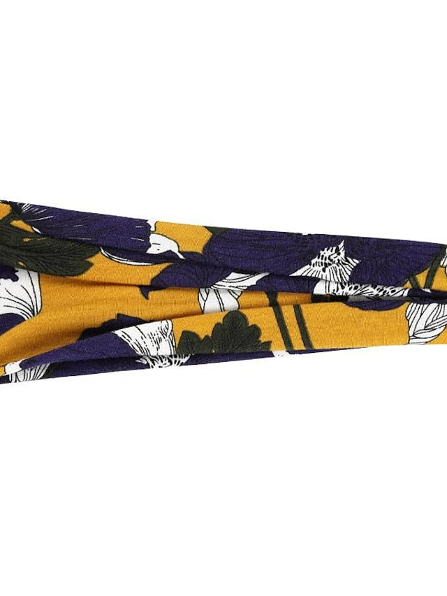 europe and the united states cross-border fashion sports hairband yoga bundle sweat-absorbing headband new ladies wide-brimmed printed headwear for Women
