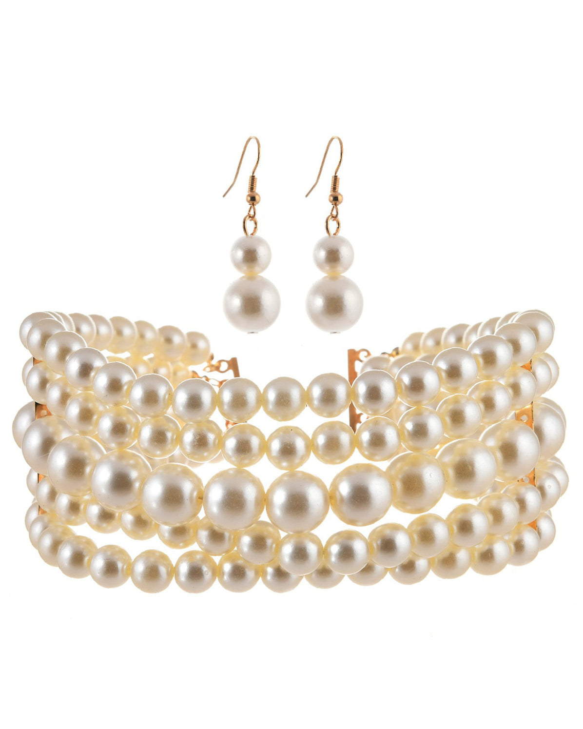 Imitation Pearl Necklace Set