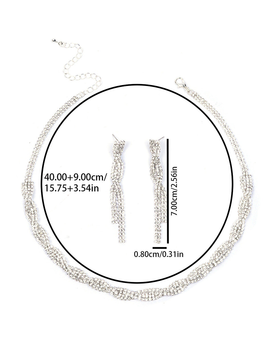 Necklace and Earrings Evening Accessories Two-Piece Set