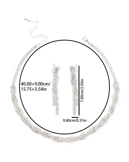 Necklace and Earrings Evening Accessories Two-Piece Set