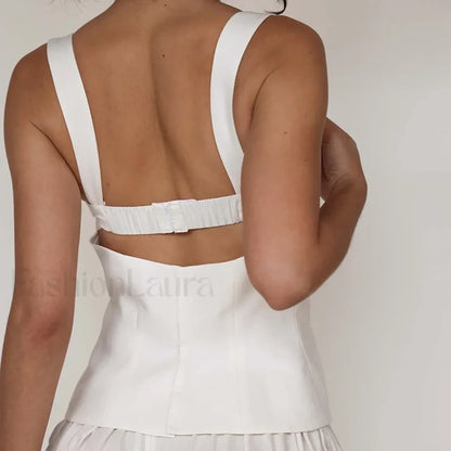 Lace Corset Strappy Crop Top