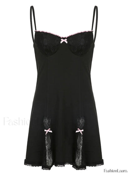 Lace Paneled Mini Dress