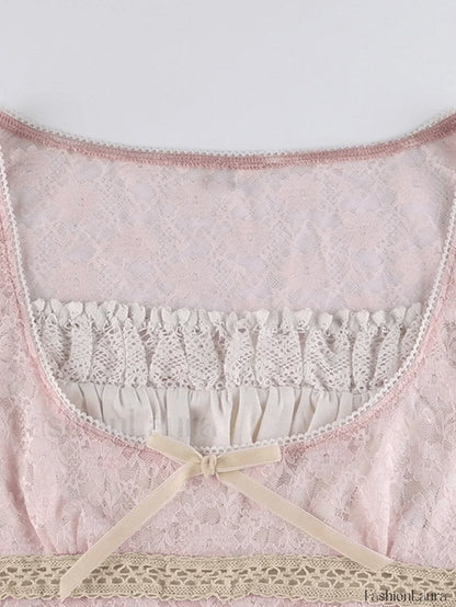 Lace Patchwork Crop Blouse