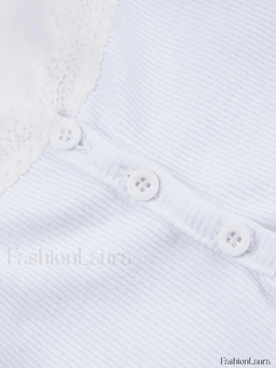 Lace Trim Button-Up Ribbed Crop Cami Top