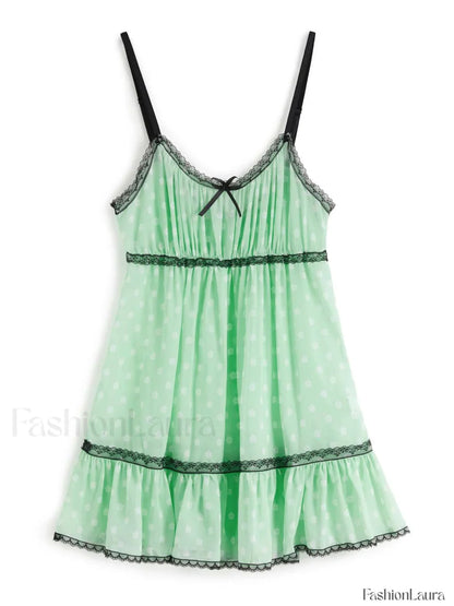 Lace Trim Floral Mini Dress