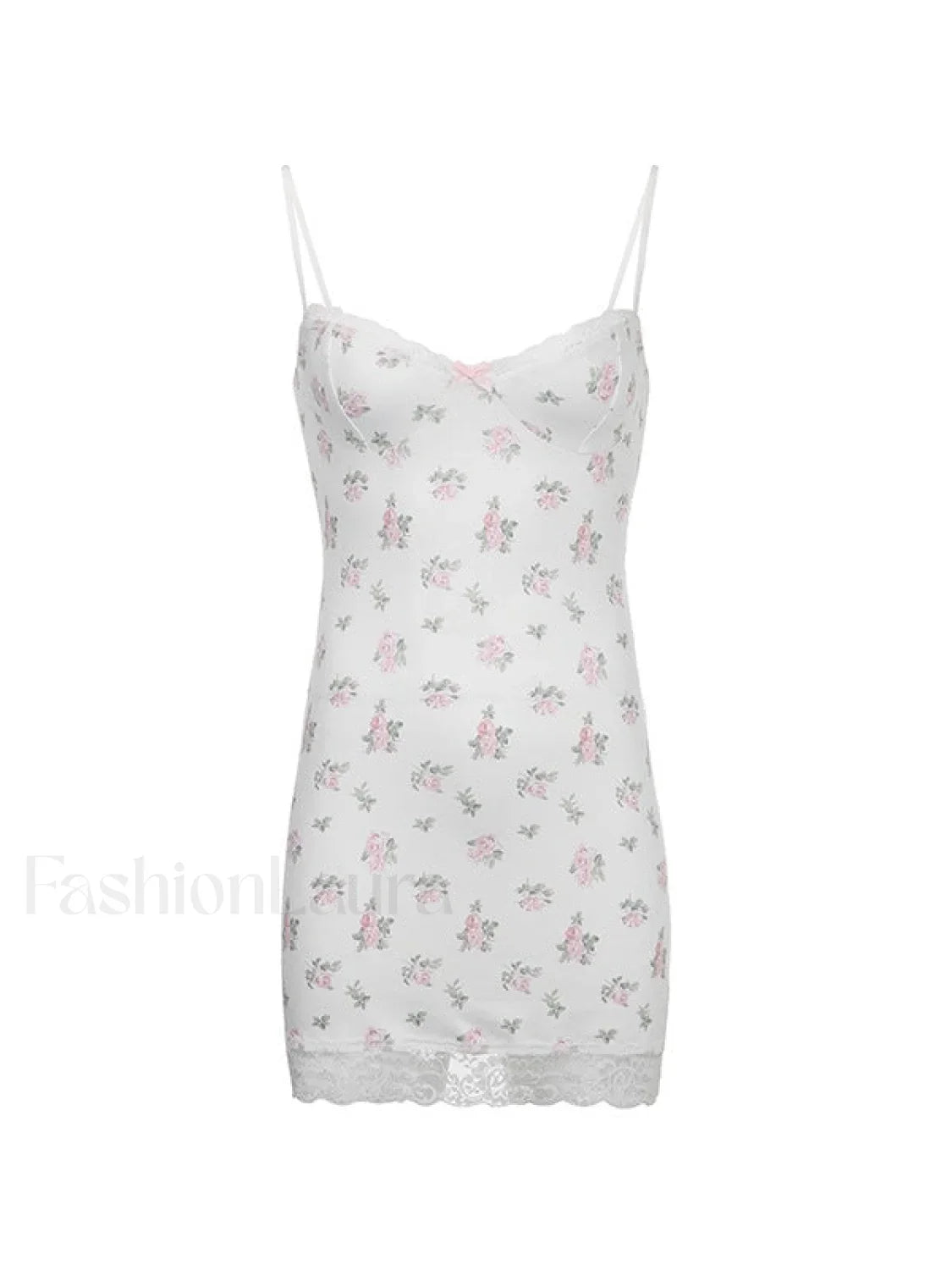 Lace Trim Floral Mini Dress