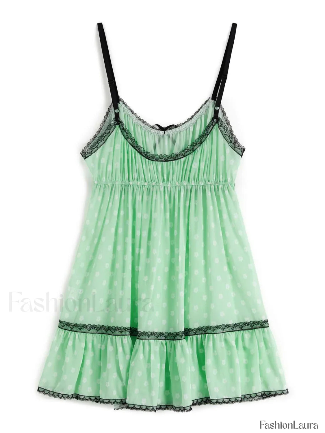 Lace Trim Floral Mini Dress