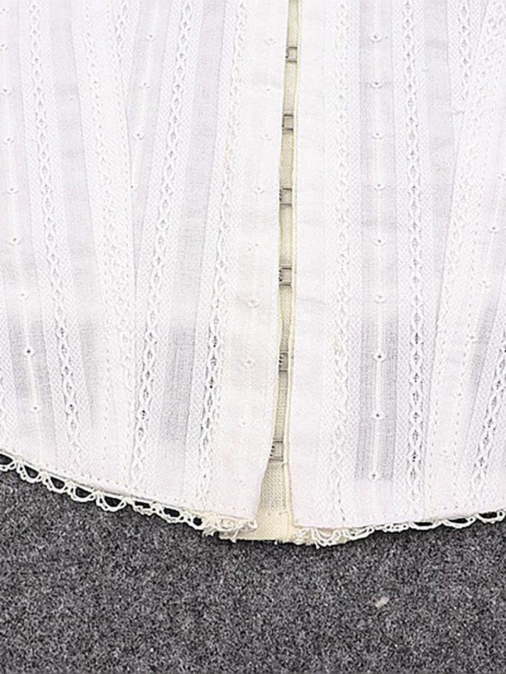 Lace Trim Strapless Corset Top