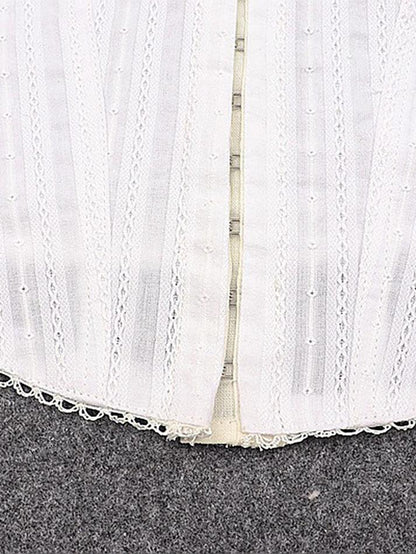 Lace Trim Strapless Corset Top