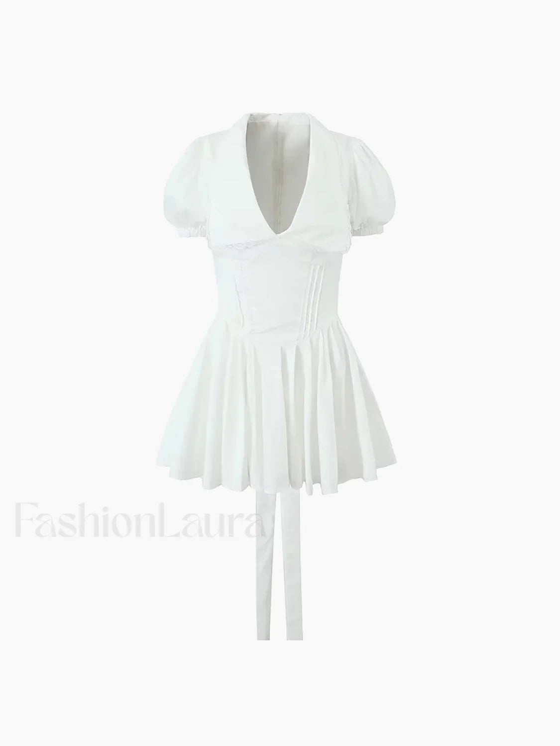 Lace Up Doll Trendy Collar Short Dress