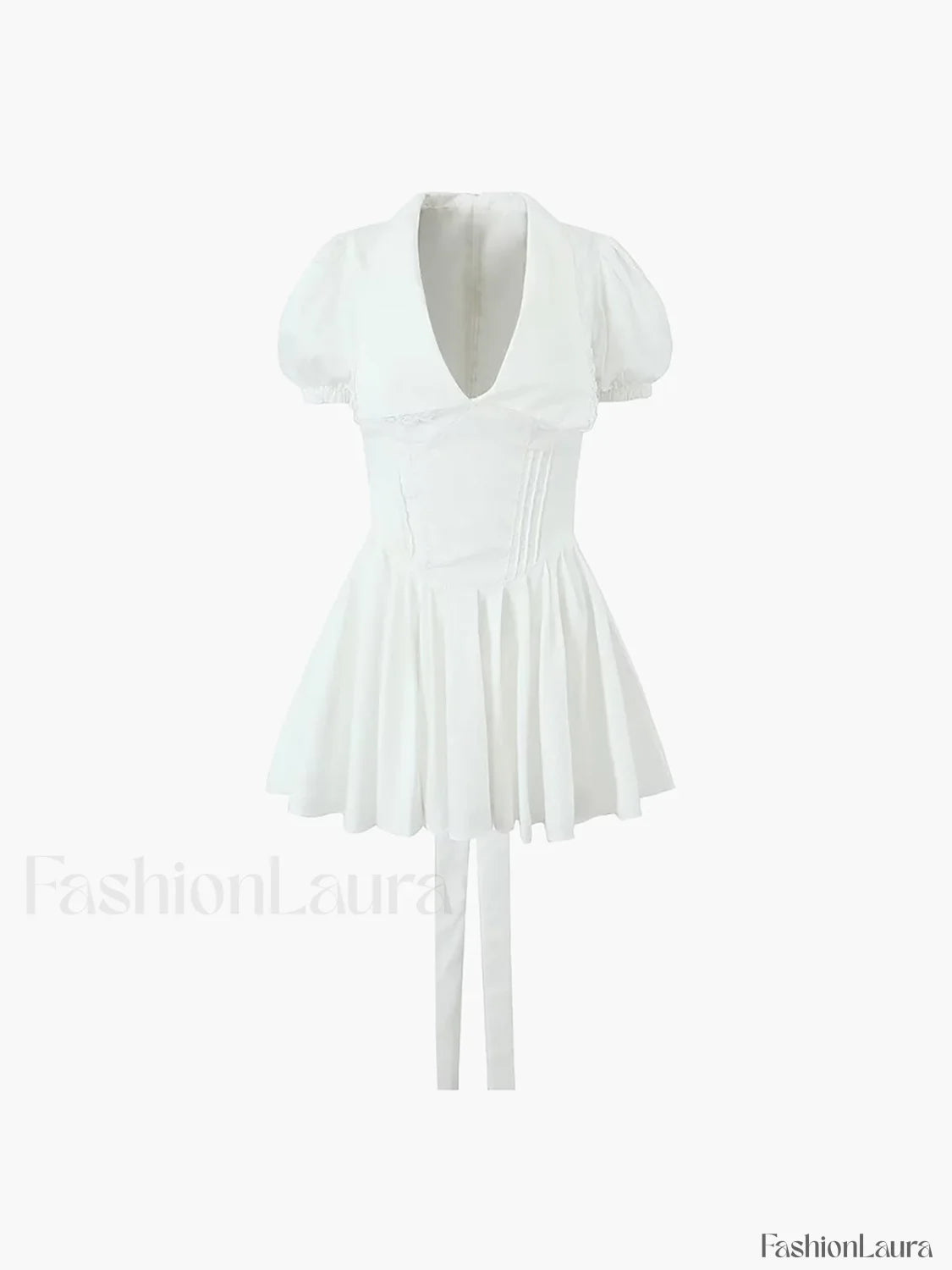 Lace Up Doll Trendy Collar Short Dress