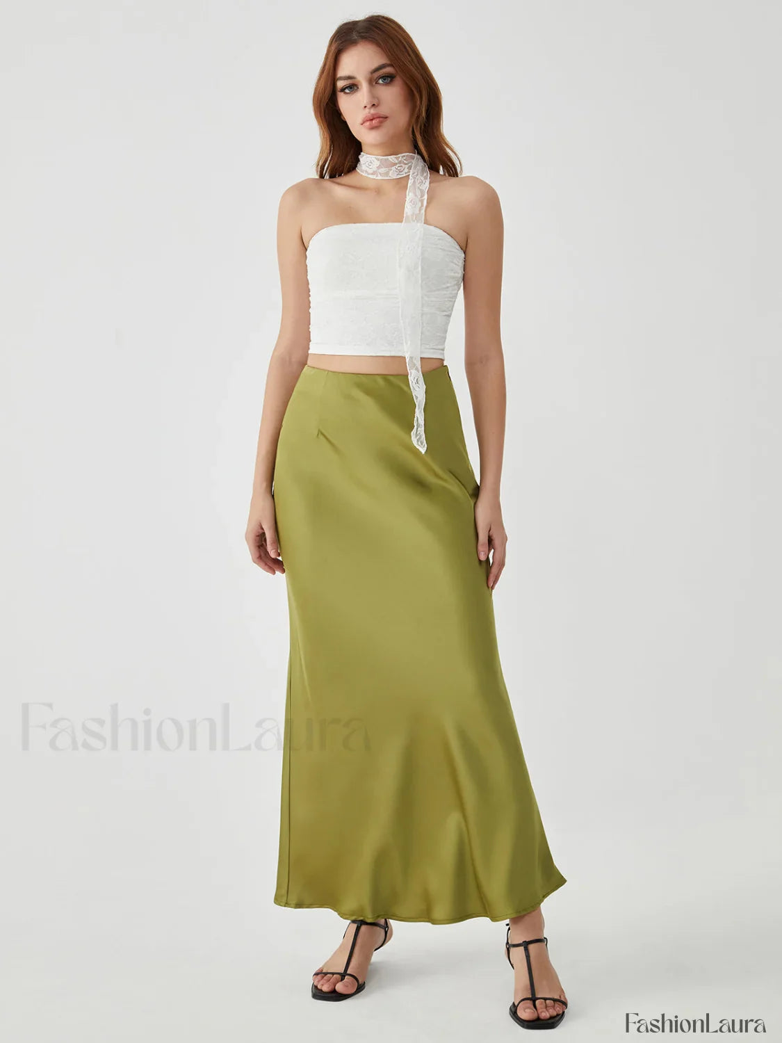 Lace Up Graceful Sheer Tube Top