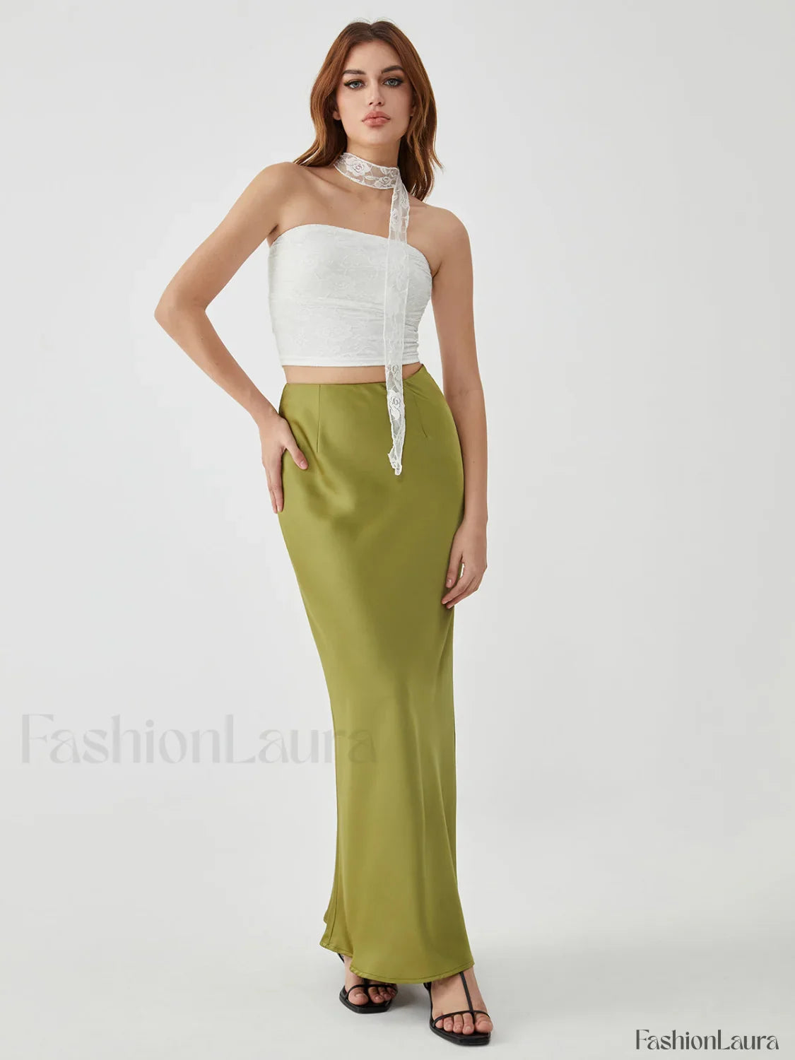 Lace Up Graceful Sheer Tube Top