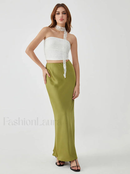 Lace Up Graceful Sheer Tube Top