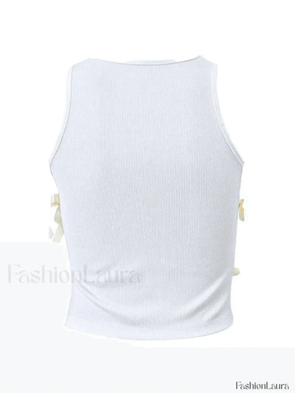 Lace Up Ribbed Cropped Tank Top