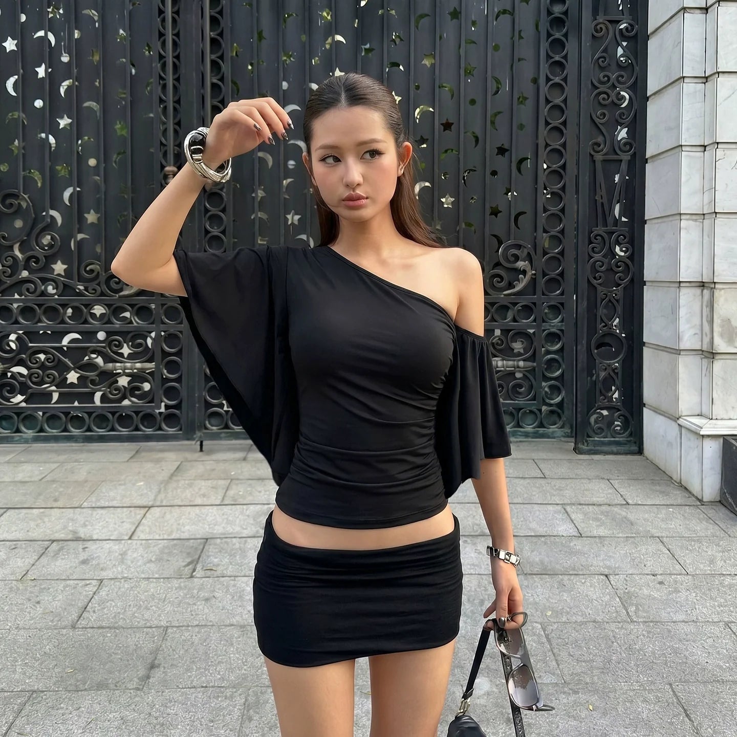 Aaliyah One Shoulder Ruched Top