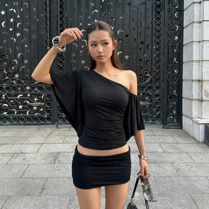 Aaliyah One Shoulder Ruched Top