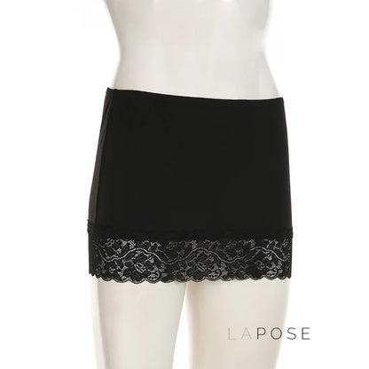 Adalae Bodycon Lace Mini Skirt