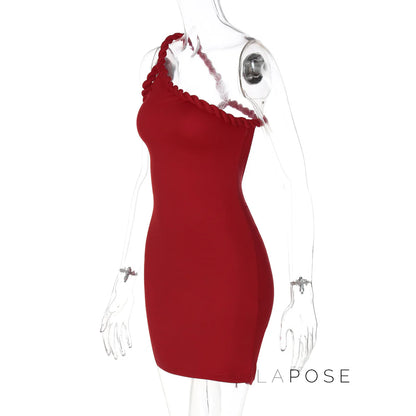 Adamari One-Shoulder Pleated Mini Dress