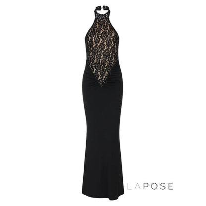 Addeline Halter Backless Maxi Dress