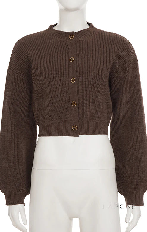 Addilyn Brown Knitted Cardigan