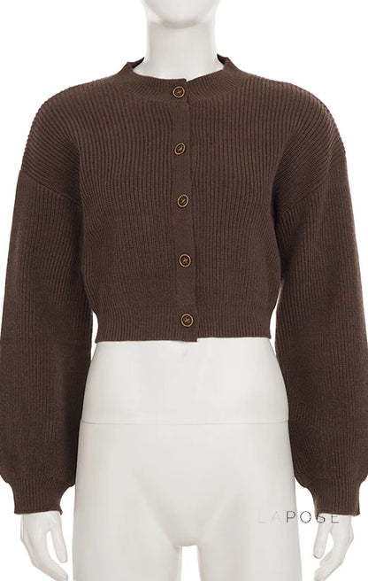 Addilyn Brown Knitted Cardigan