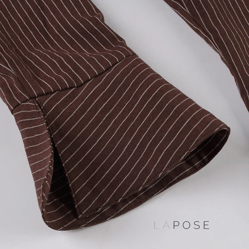 Ailen Striped V-Neck Shirt