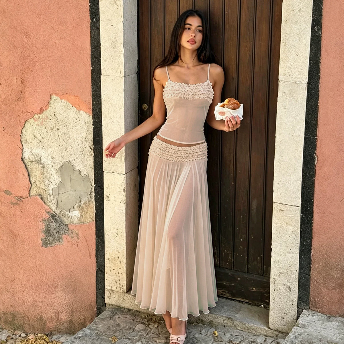 Ailin Ruffle Cami Maxi Skirt Set