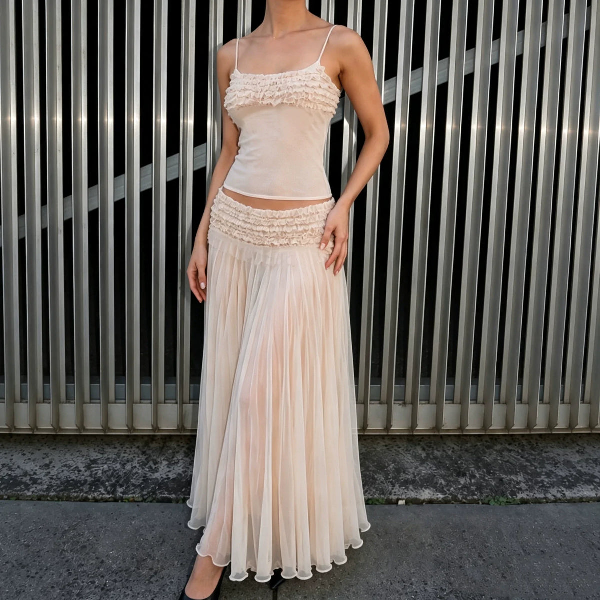 Ailin Ruffle Cami Maxi Skirt Set