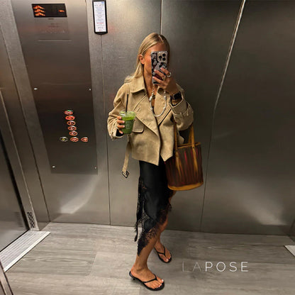 Aixa Belted Lapel Jacket