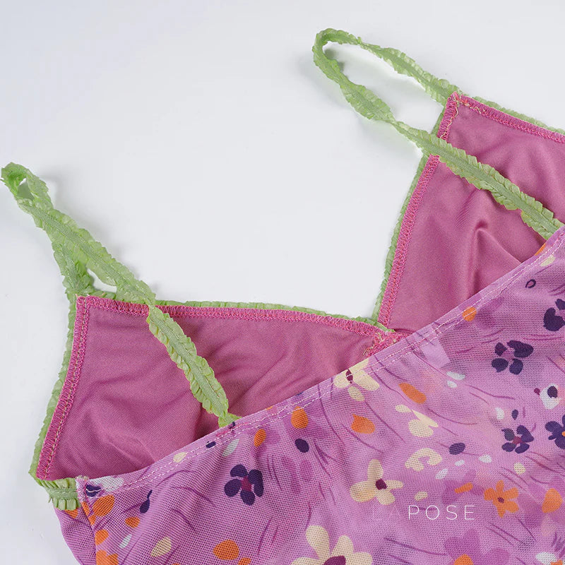 Akshara Floral Mesh Camisole
