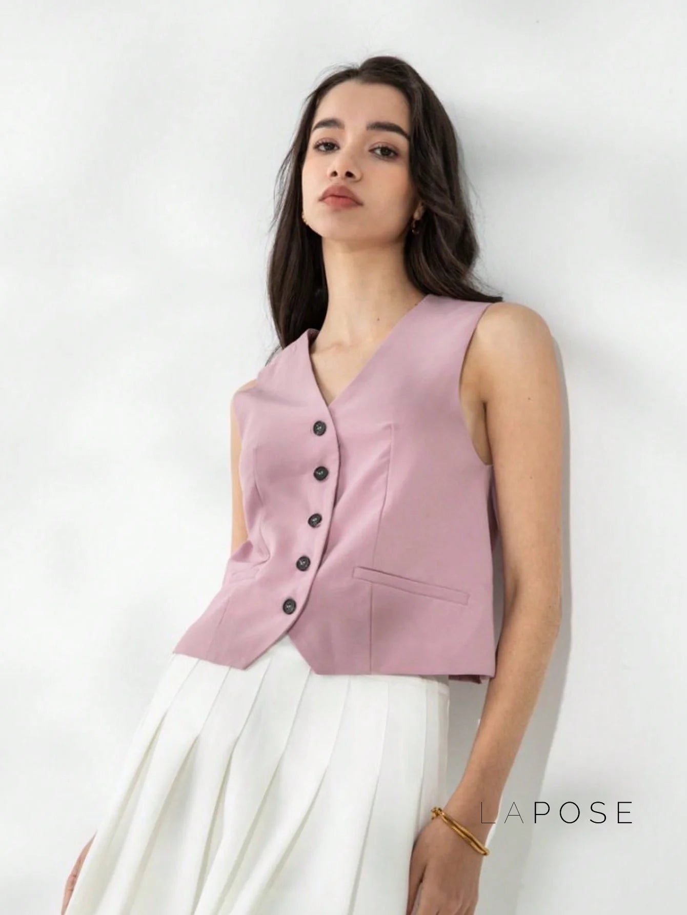 Alaa Button-Up Crop Vest