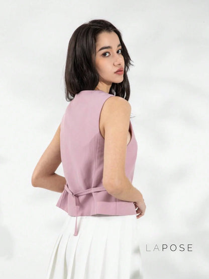 Alaa Button-Up Crop Vest