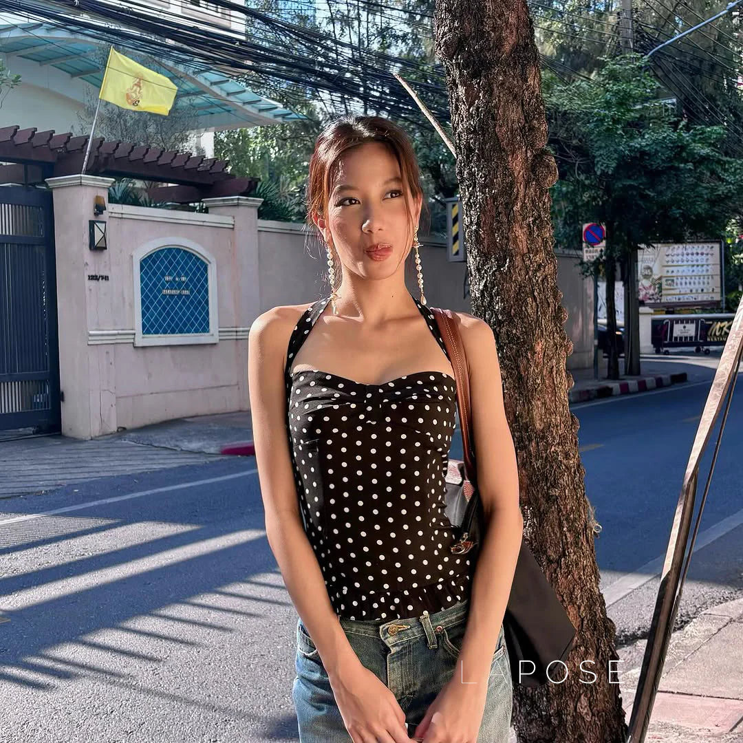 Alaura Polka Dot Halter Top