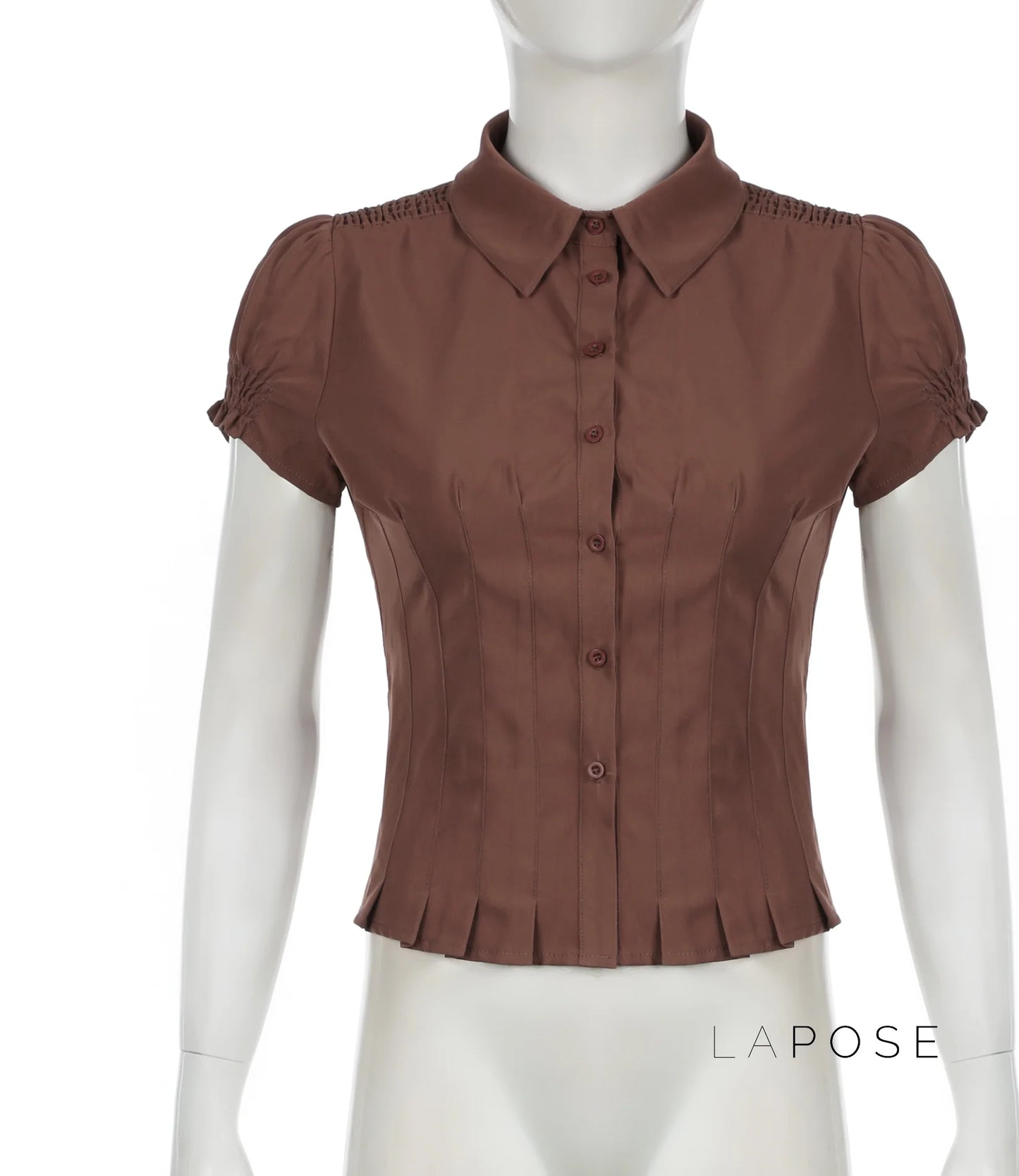 Amaria Brown Puff Sleeve Top