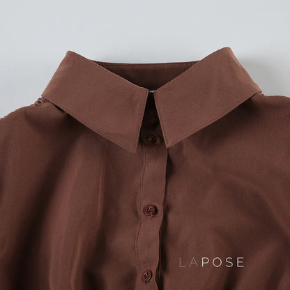 Amaria Brown Puff Sleeve Top