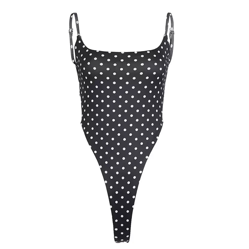 Ameila Polka Dot Backless Bodysuit