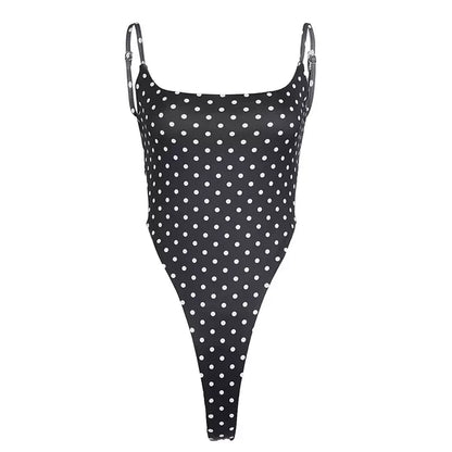 Ameila Polka Dot Backless Bodysuit
