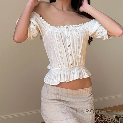 Ameliana Off Shoulder Ruffle Top
