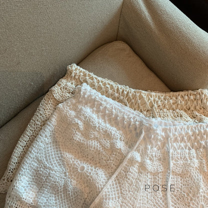 Amya Lace Knit Wide-Leg Pants