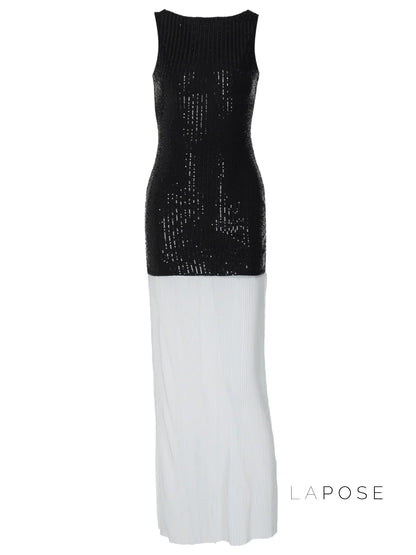 Anabia Black Sequin Maxi Dress