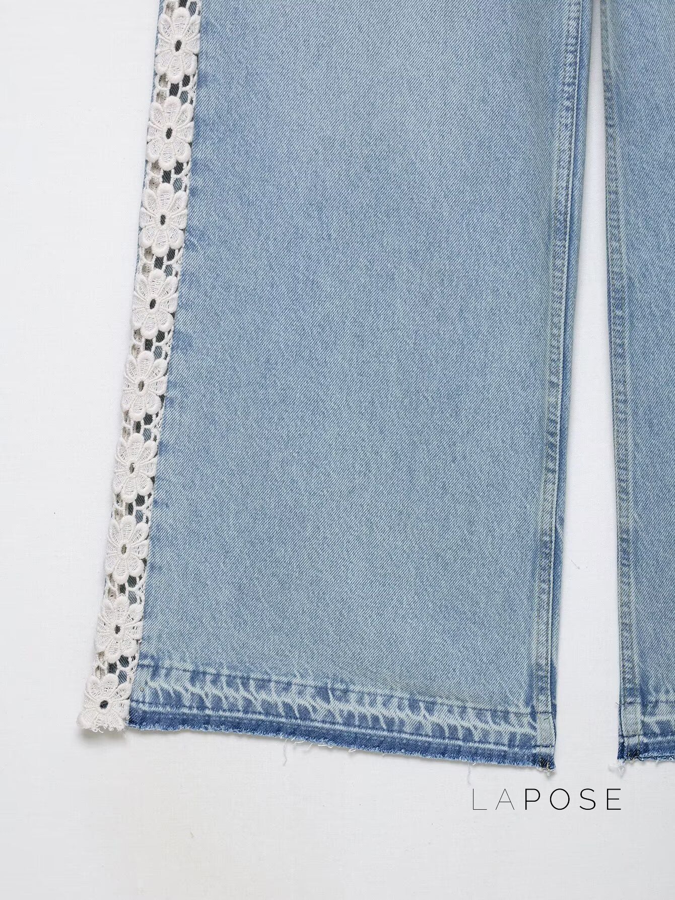 Anaisha Crochet Patch Wide-Leg Jeans