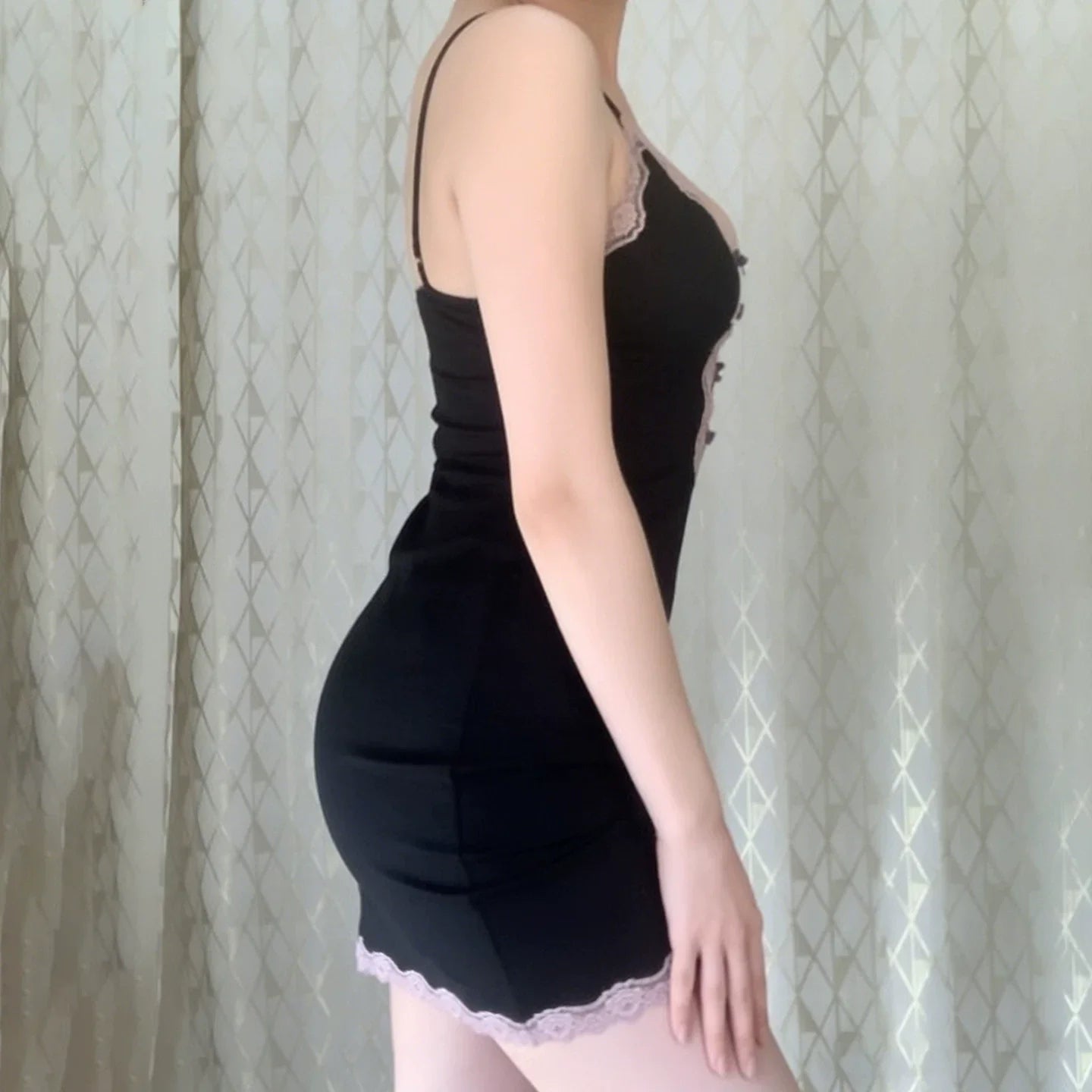 Analeigha Lace Trim Mini Dress