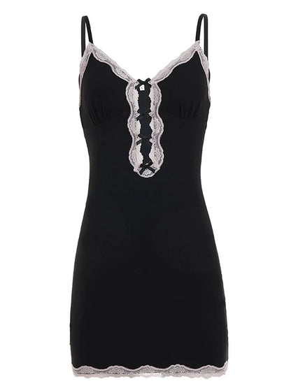 Analeigha Lace Trim Mini Dress